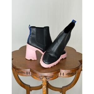 Sorel Snakeskin Embossed Black Waterproof Leather Chelsea Boot US Womens 8 #0037